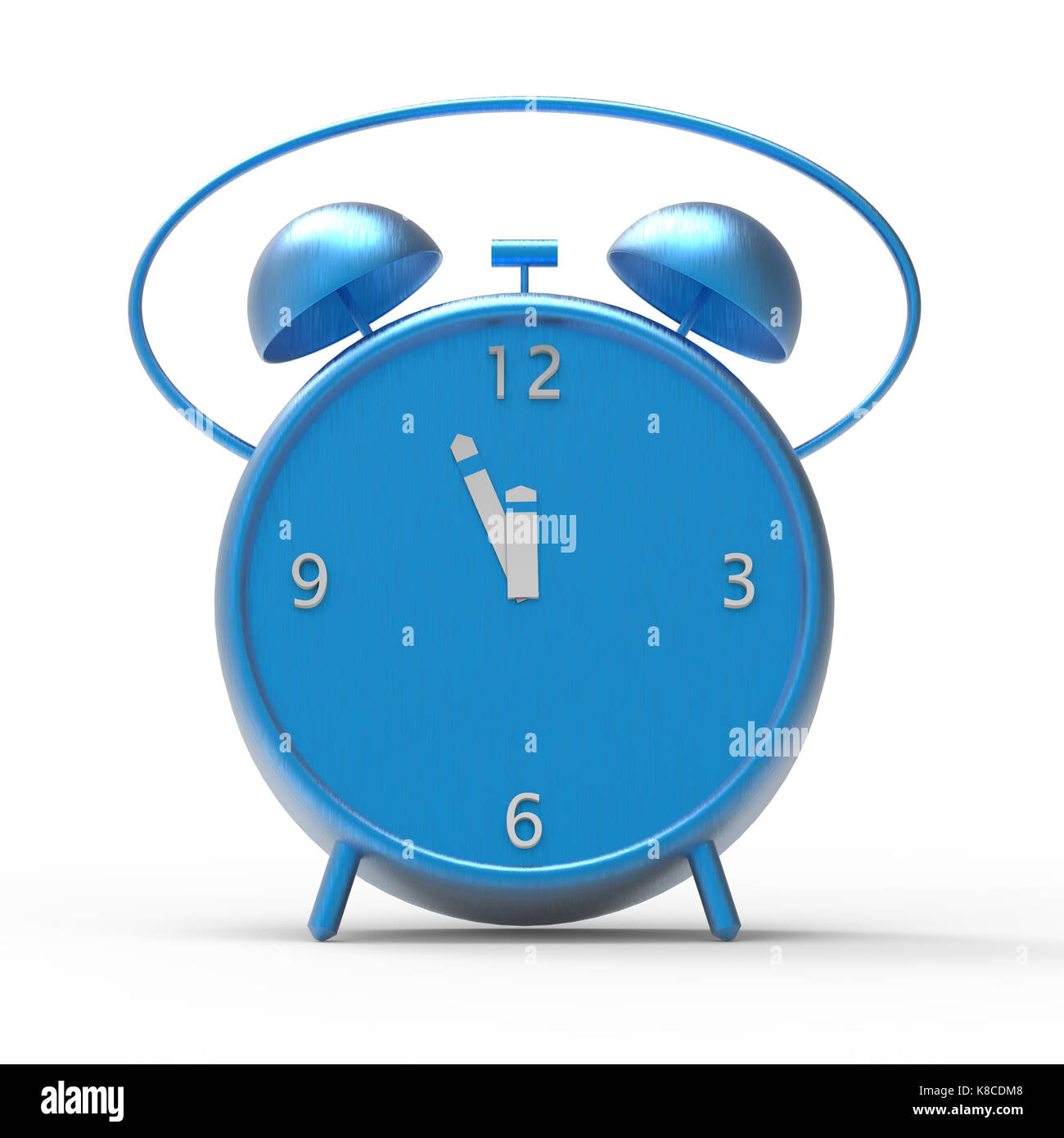 The alarm clock with little minutes to twelve o'clock Stock Photo