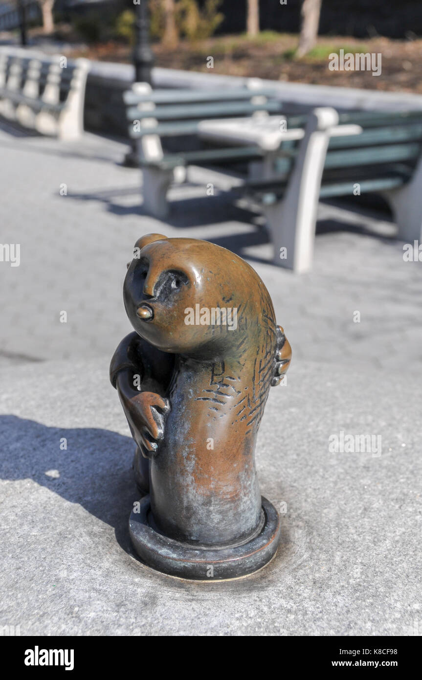 New York City March 6, 2008 Bronze sculptures at permanent public artwork The Real World