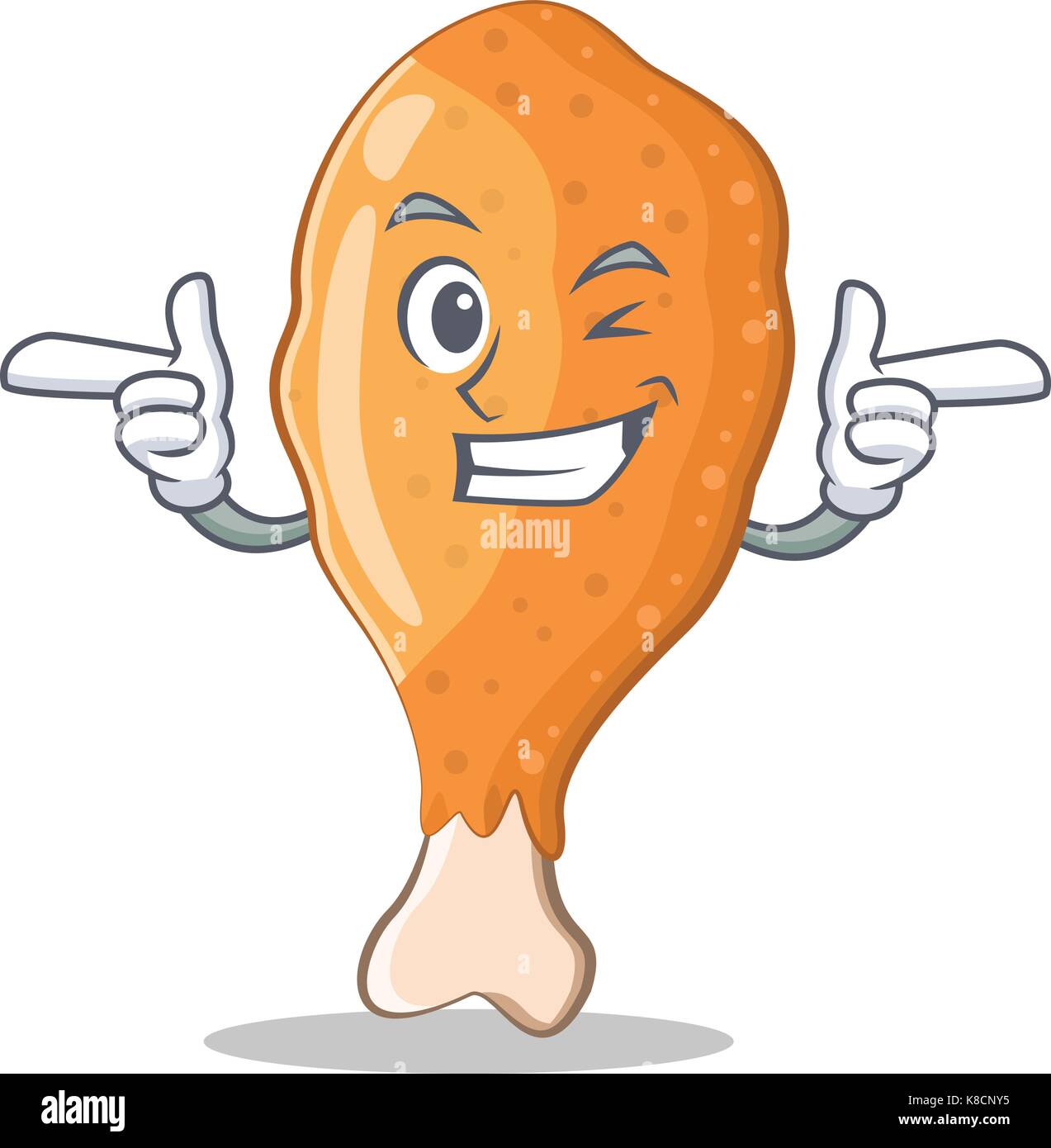 Wink fried chicken character cartoon Stock Vector Image & Art - Alamy
