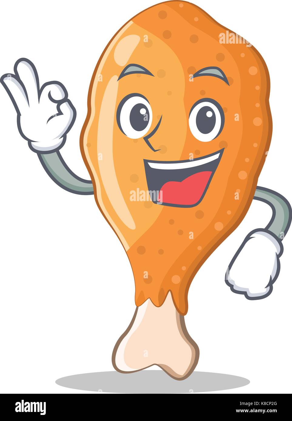 Okay fried chicken character cartoon Stock Vector Image & Art - Alamy