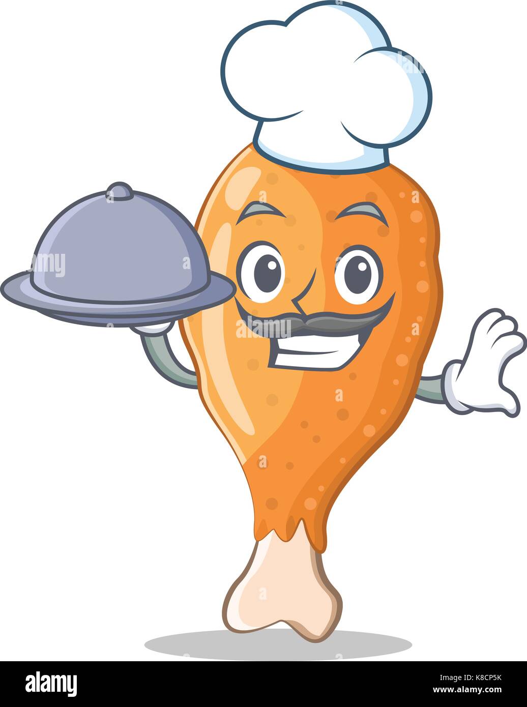 Chef with food fried chicken character cartoon Stock Vector Image & Art -  Alamy