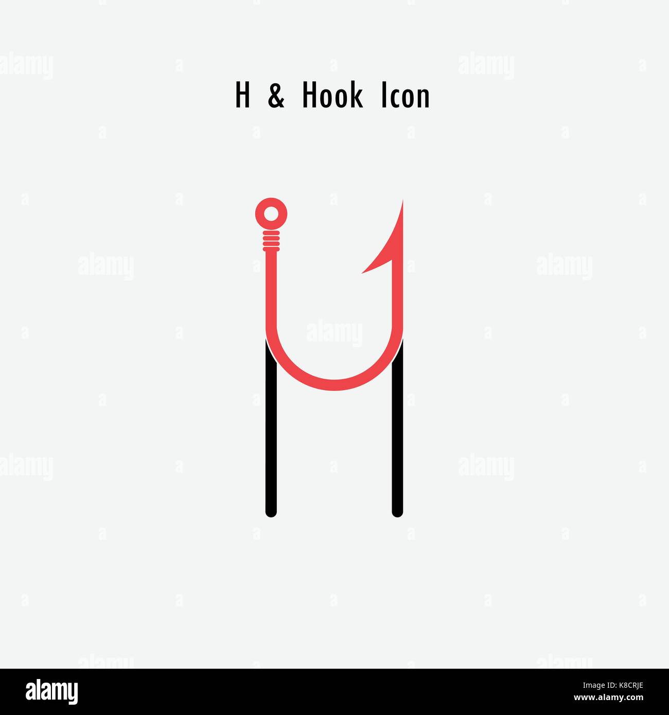 Creative H- Letter icon abstract and hook icon design vector template.Fishing  hook icon.Alphabet icon.Vector illustration Stock Vector Image & Art - Alamy