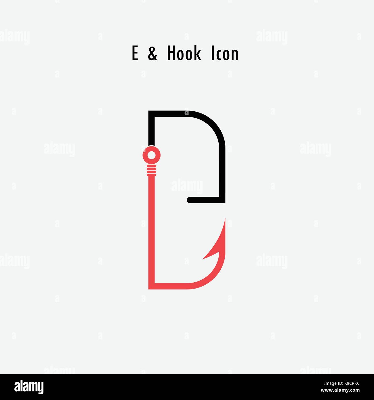 Creative E- Letter icon abstract and hook icon design vector template.Fishing  hook icon.Alphabet icon.Vector illustration Stock Vector Image & Art - Alamy