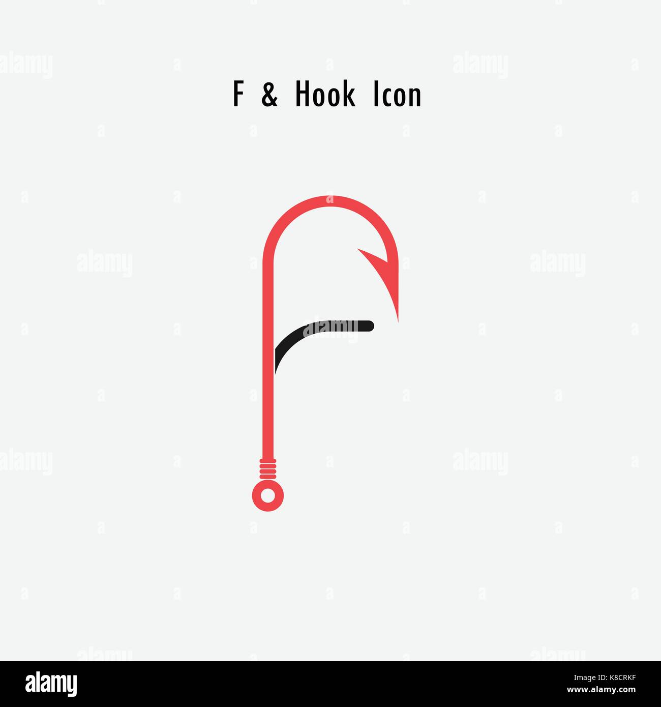 Creative F- Letter icon abstract and hook icon design vector template.Fishing  hook icon.Alphabet icon.Vector illustration Stock Vector Image & Art - Alamy