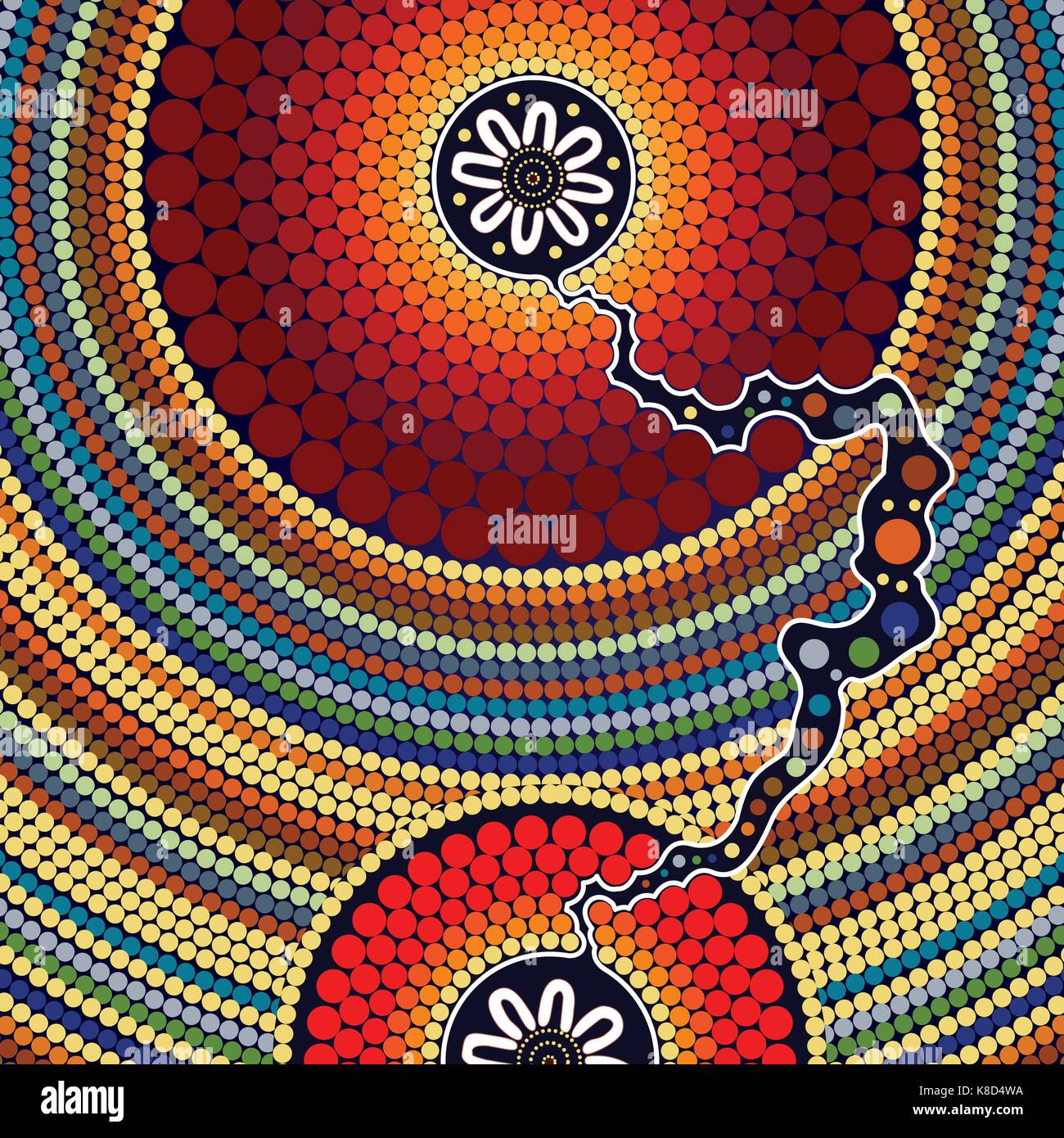 Aboriginal Dot Art Vector Background Stock Vector Image Art Alamy