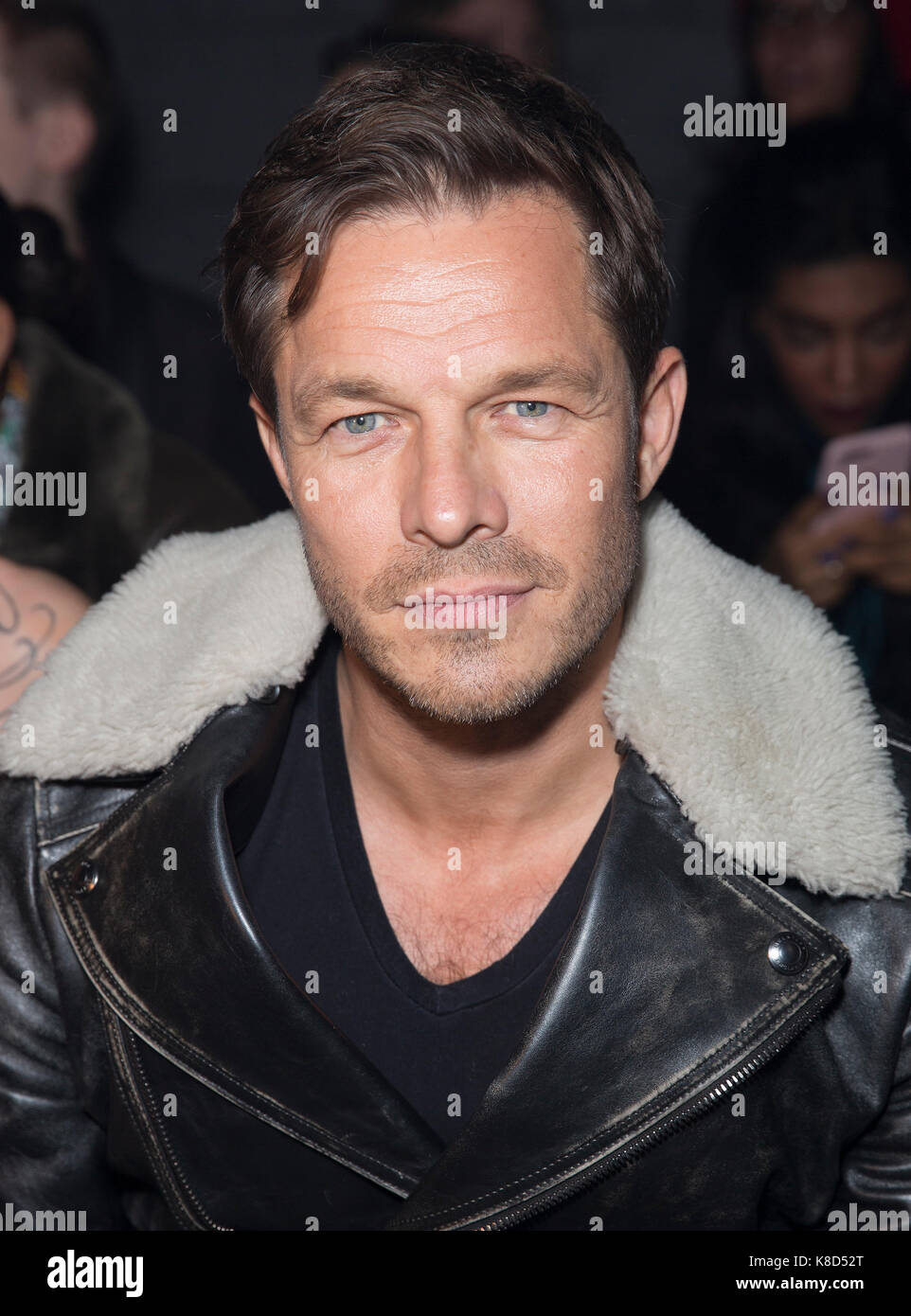 Paul Sculfor on the front row during the Julien Macdonald London Fashion Week SS18 show held at No 1 Invicta Plaza, London Stock Photo