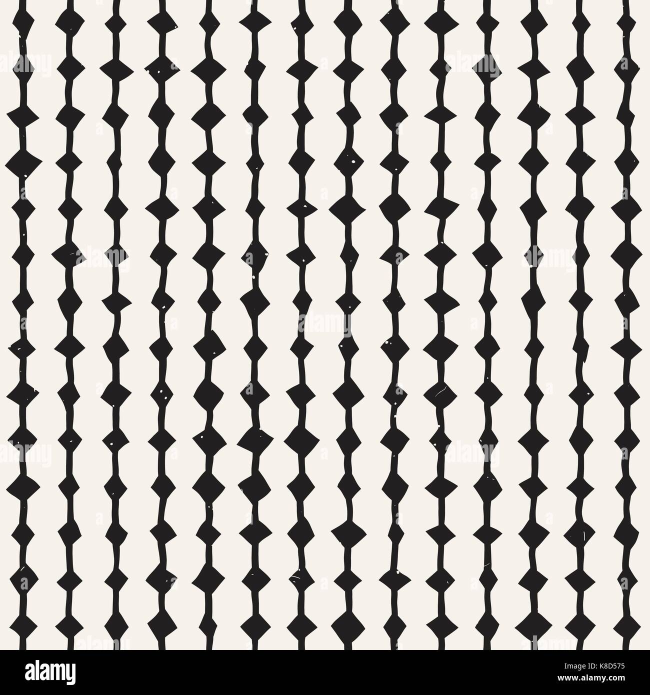 Hand drawn style ethnic seamless pattern. Abstract geometric shapes ...