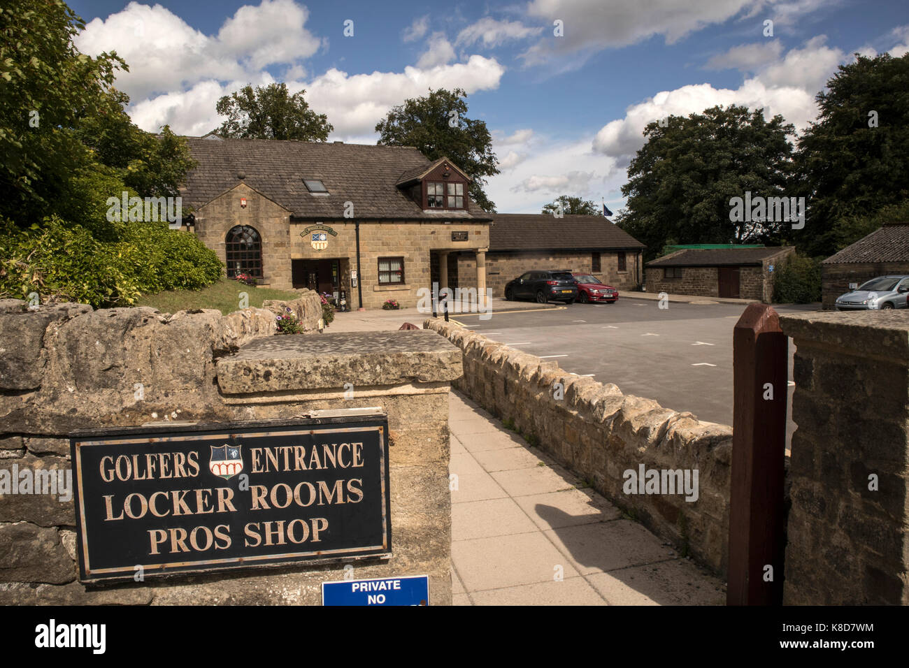 The club house and members entrance at Bingley St Ives Golf Club, at Harden, Bingley, Nr Bradford, Yorkshire, UK Stock Photo