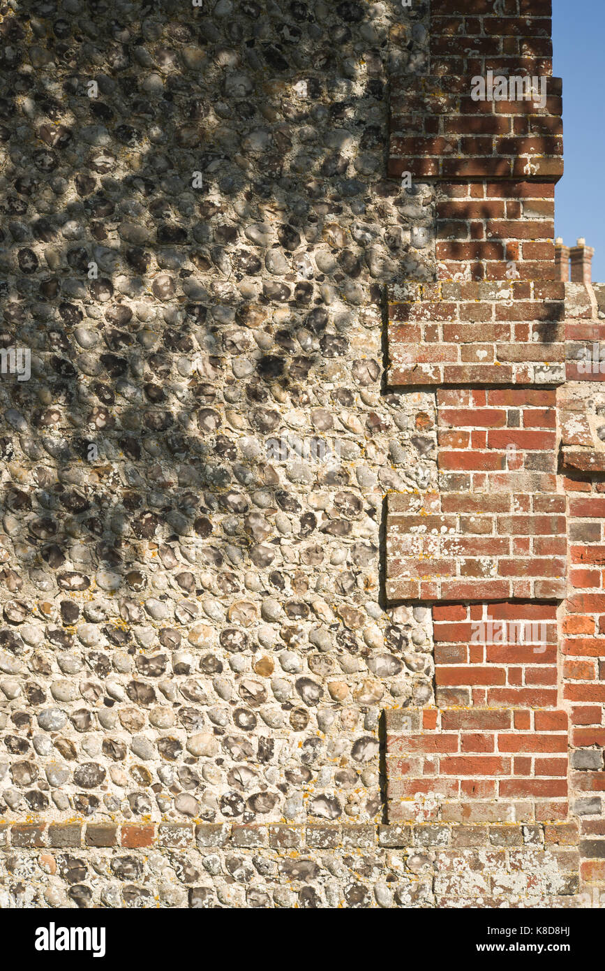 Brick and flint wall in South Downs village, UK Stock Photo Alamy