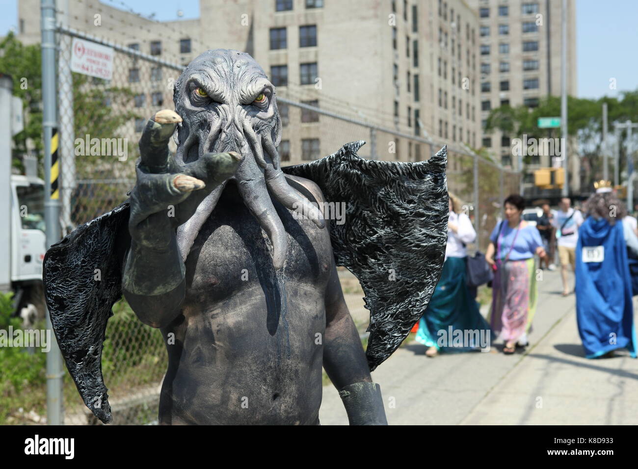 A man dressed as a sea monster poses for a photograph at the Mermaid Parade  in Coney Island, Brooklyn, New York on June 22, 2013 Stock Photo - Alamy