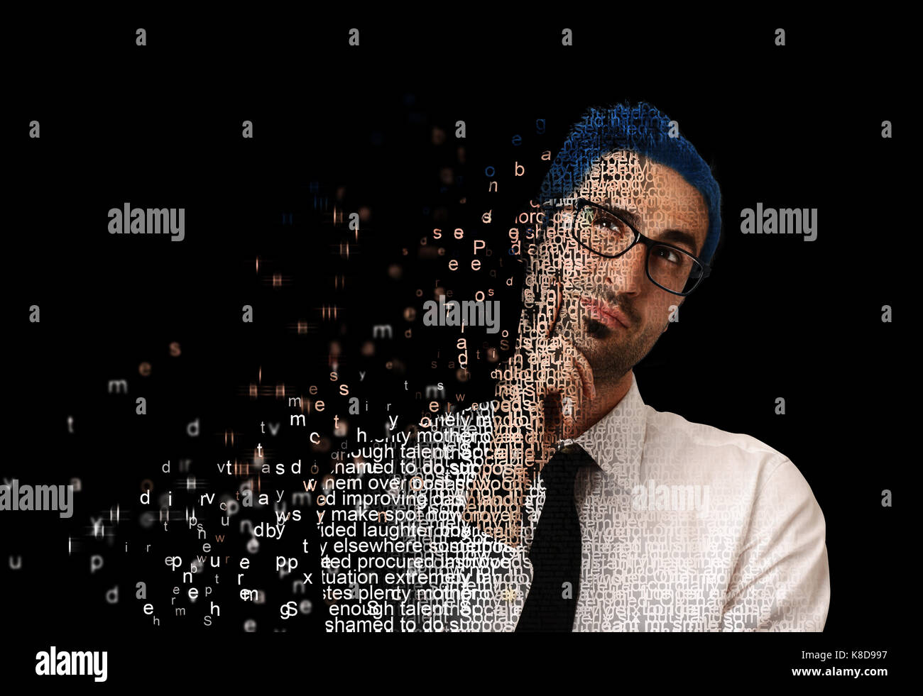 Digital man with code Stock Photo - Alamy