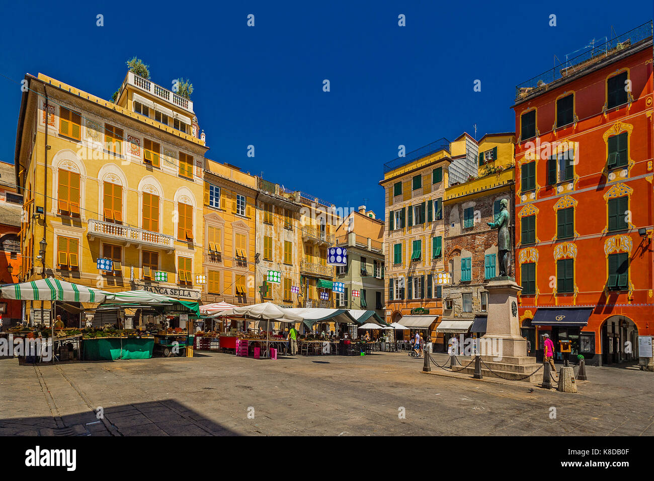 Italy Liguria Chiavari Piazza Mazzini Stock Photo Alamy