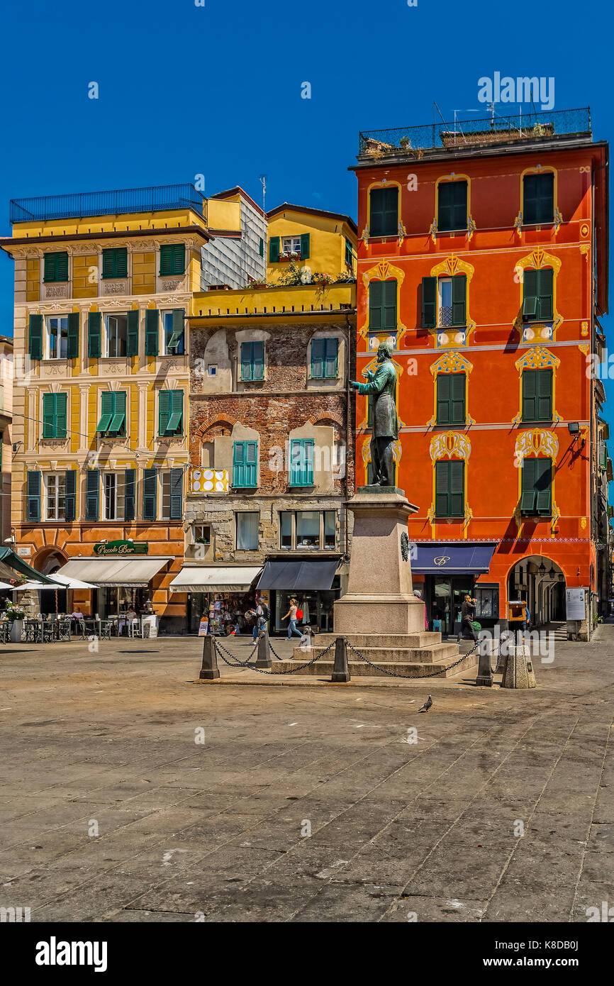 Italy Liguria Chiavari Piazza Mazzini Stock Photo Alamy