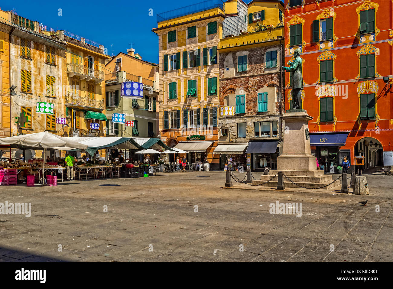 Italy Liguria Chiavari Piazza Mazzini Stock Photo Alamy