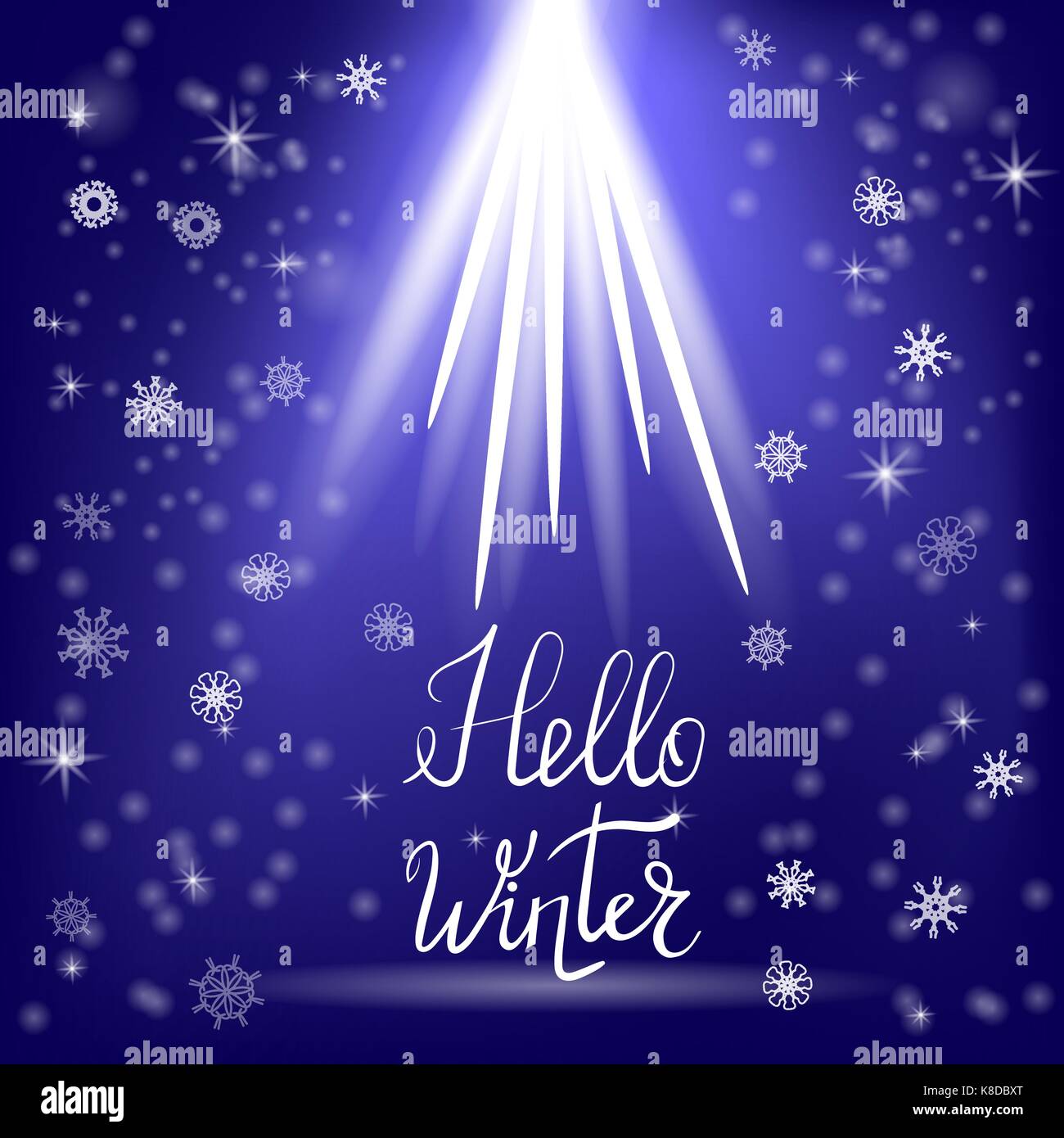 Invitation card hello winter Stock Vector Images - Alamy