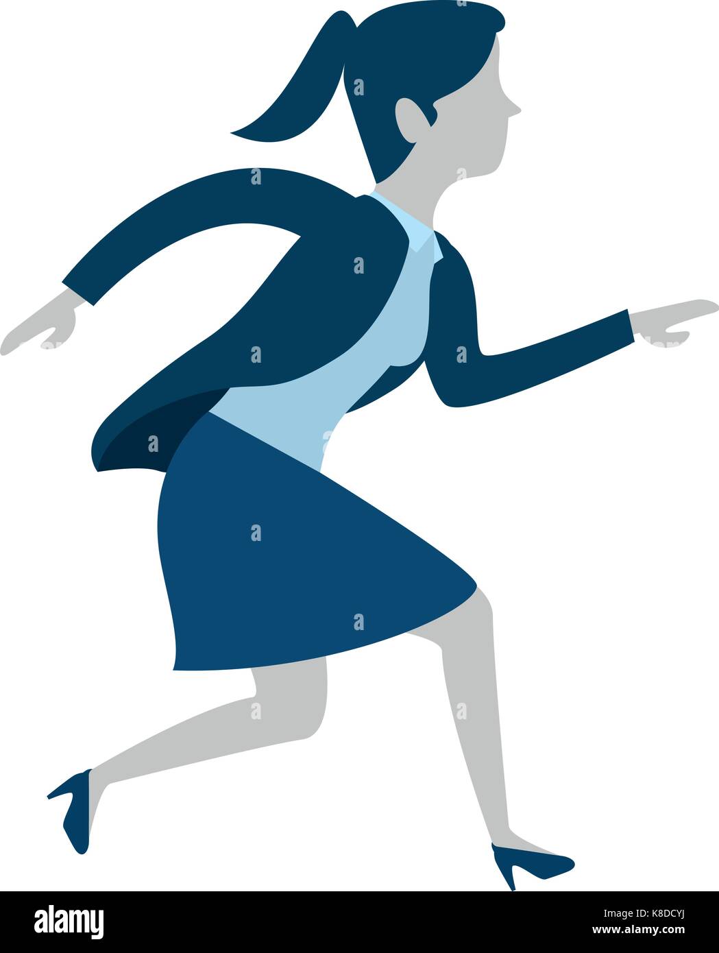 successful businesswoman running avatar character vector illustration ...