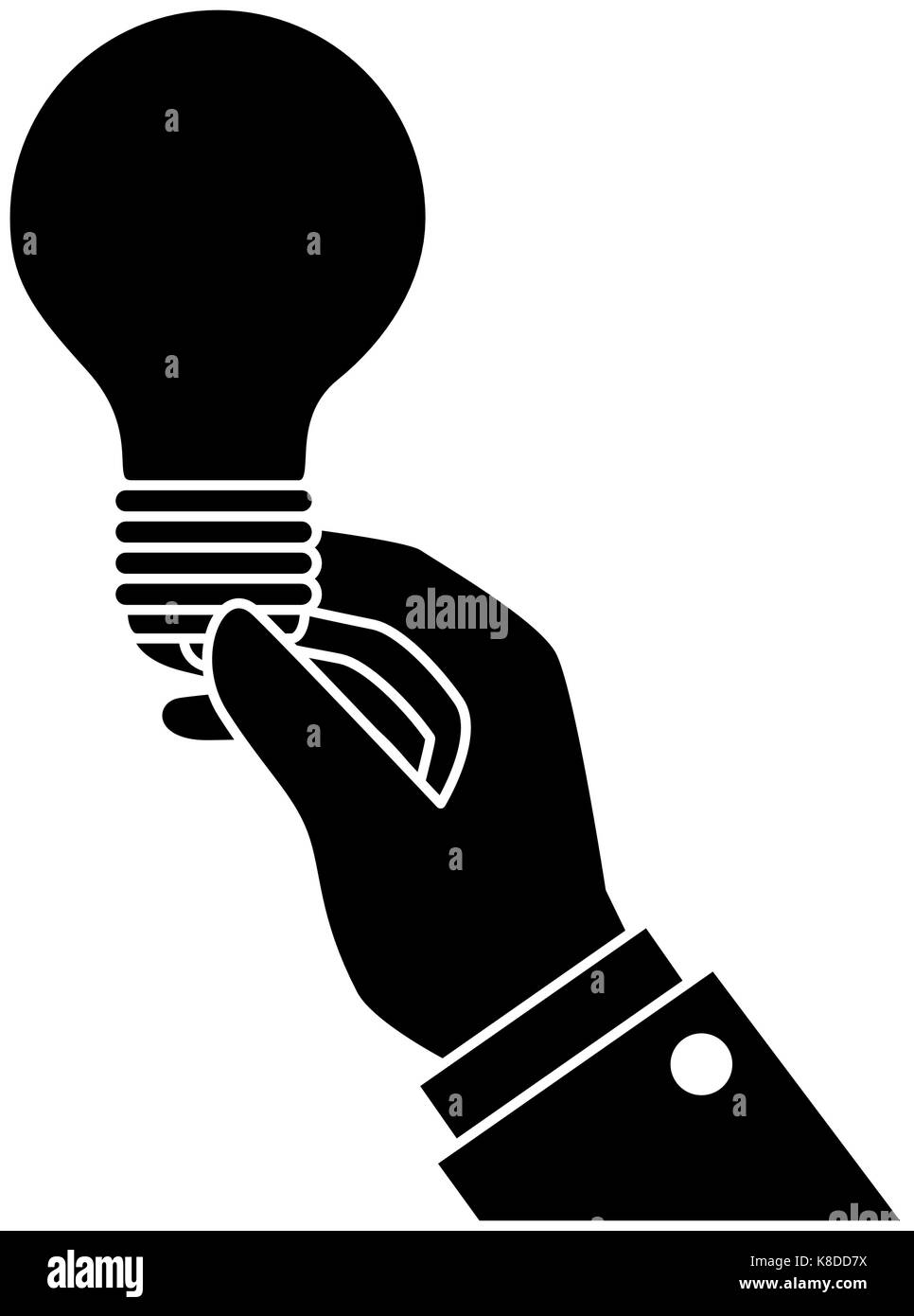 hand human with bulb light vector illustration design Stock Vector ...