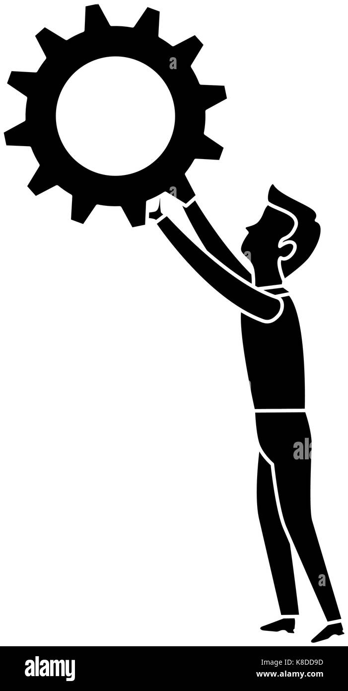 businessman with gear avatar character vector illustration design Stock ...