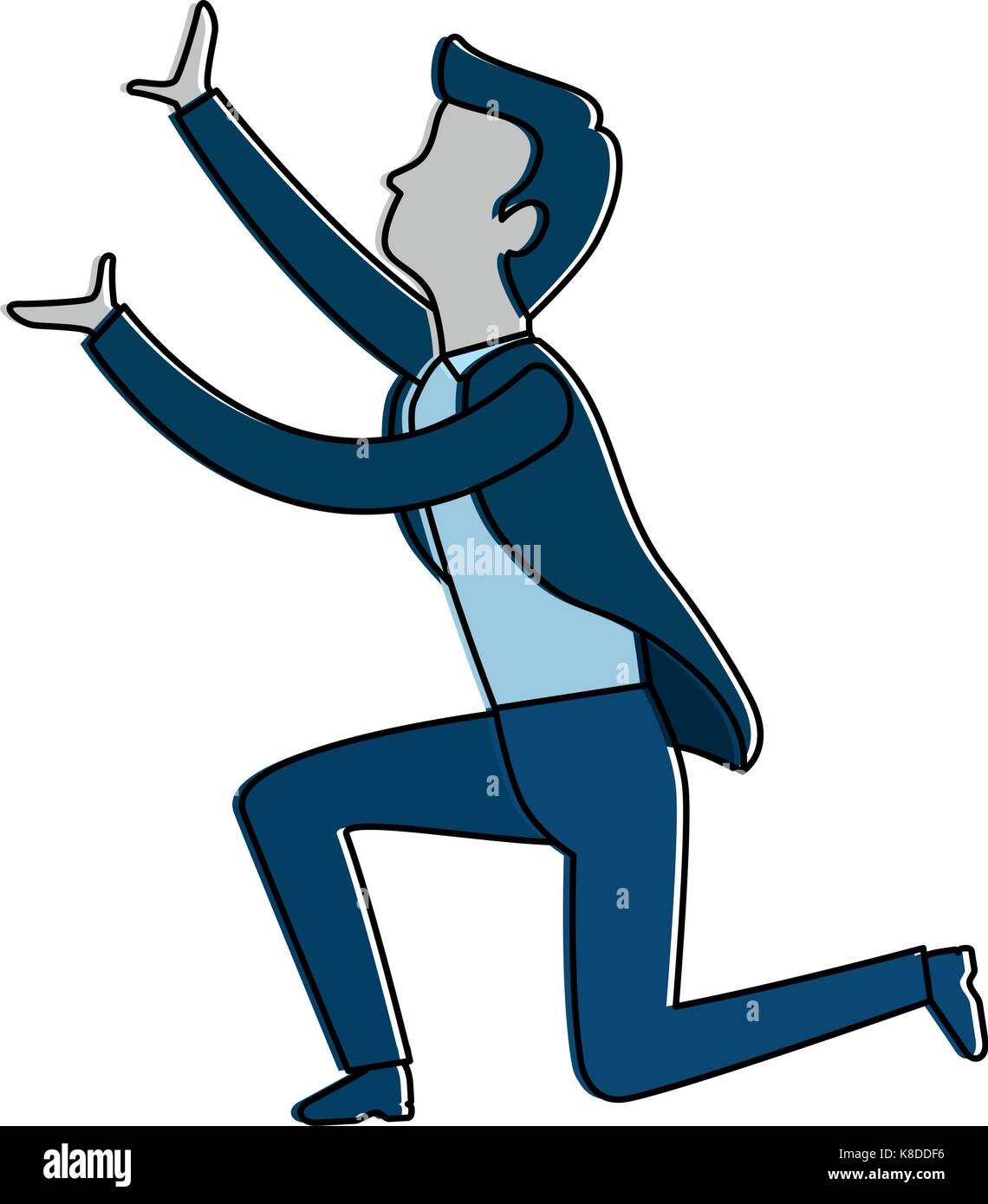 successful businessman declaiming avatar character vector illustration ...