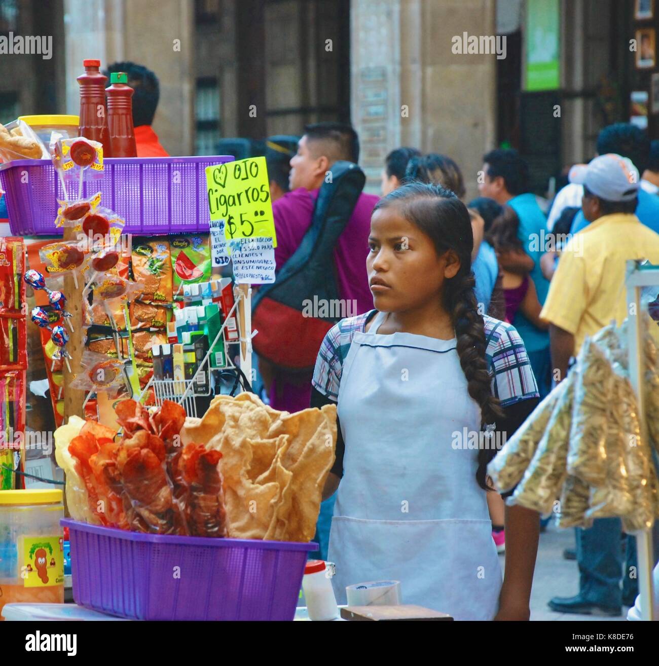 Young girl in Cuernavaca's central market Stock Photo