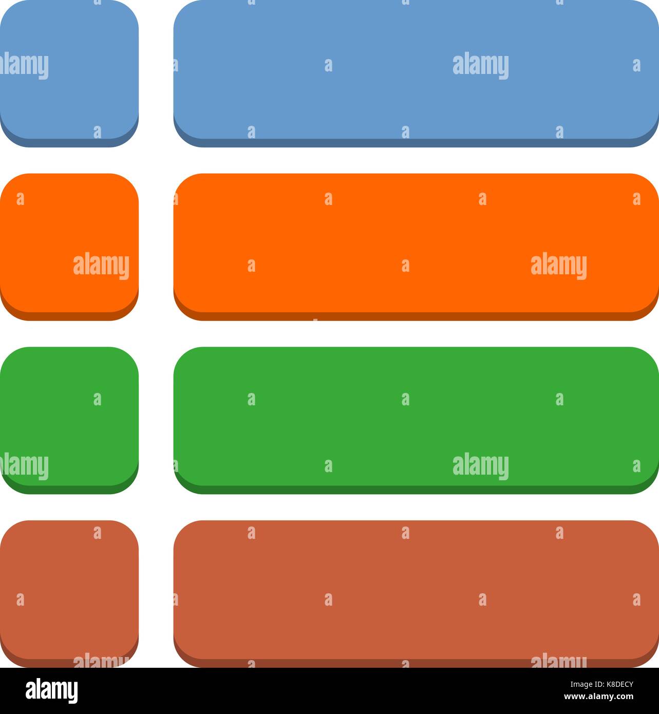 Flat blank icon square empty internet color button on white background ...