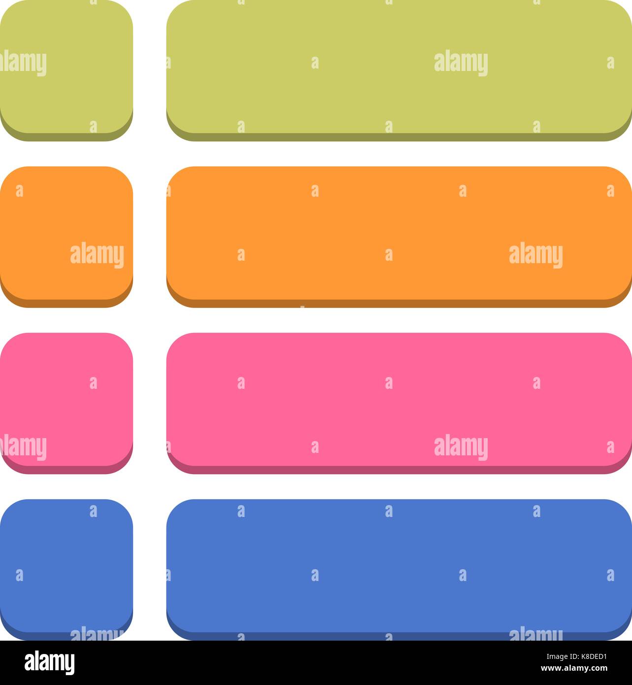 Flat blank icon square empty internet color button on white background ...