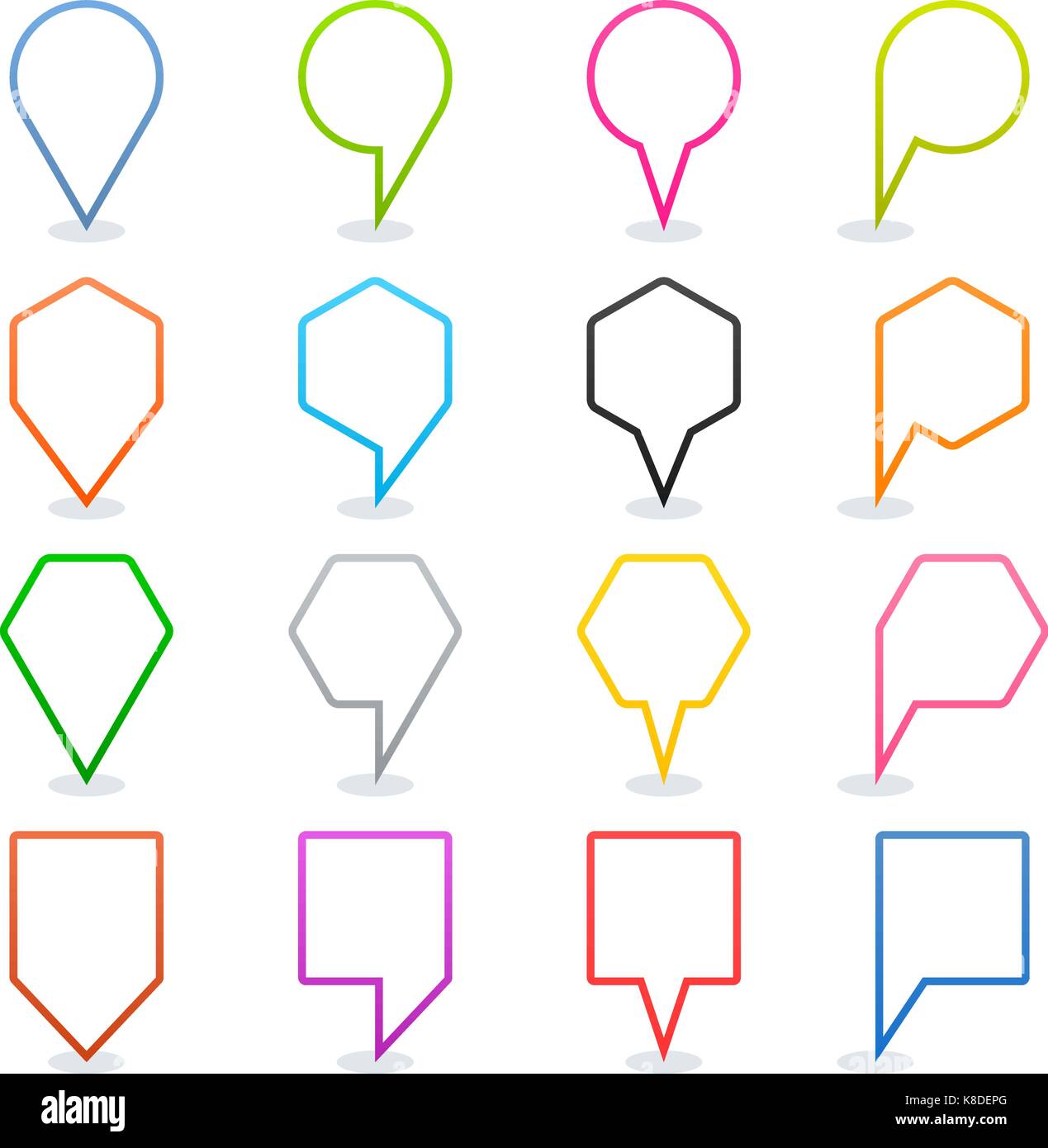 Map pins on white shadow Stock Vector Images - Alamy
