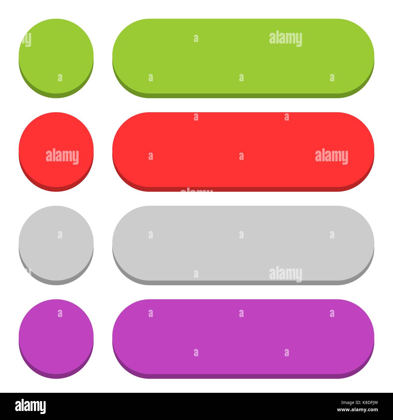 Flat blank icon circle empty internet color button on white background ...