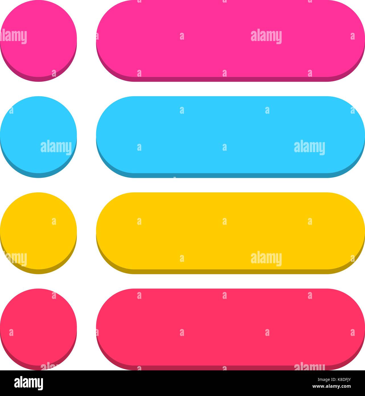 Flat blank icon circle empty internet color button on white background ...