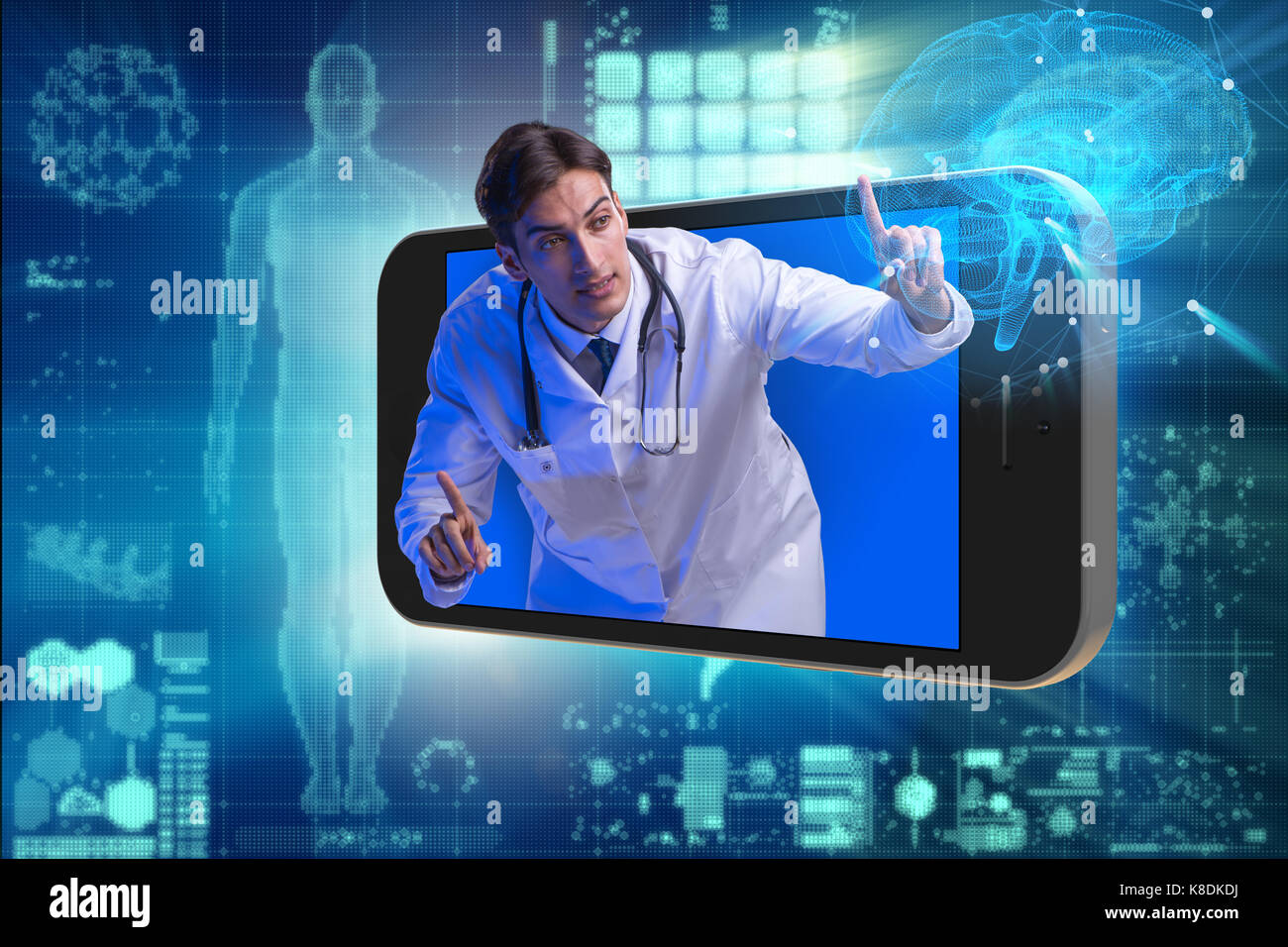 Telemedicine concept with doctor and smartphone Stock Photo - Alamy
