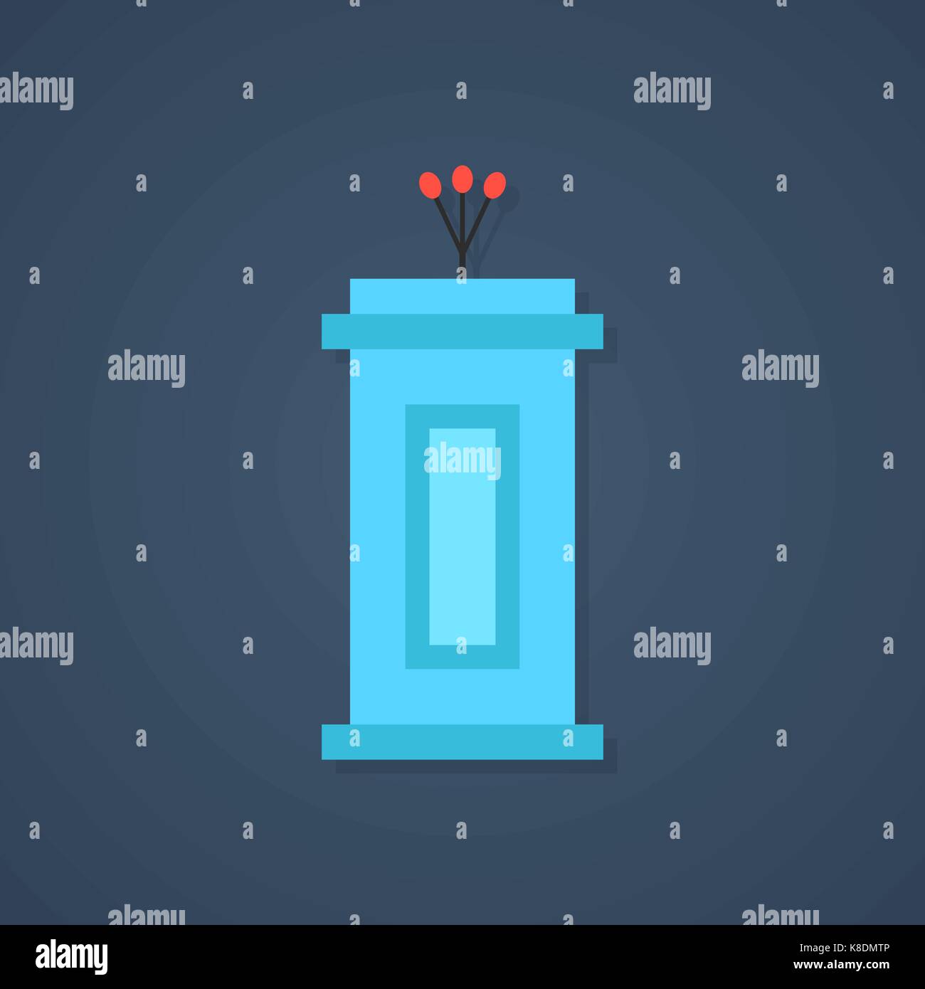blue tribune icon with shadow Stock Vector