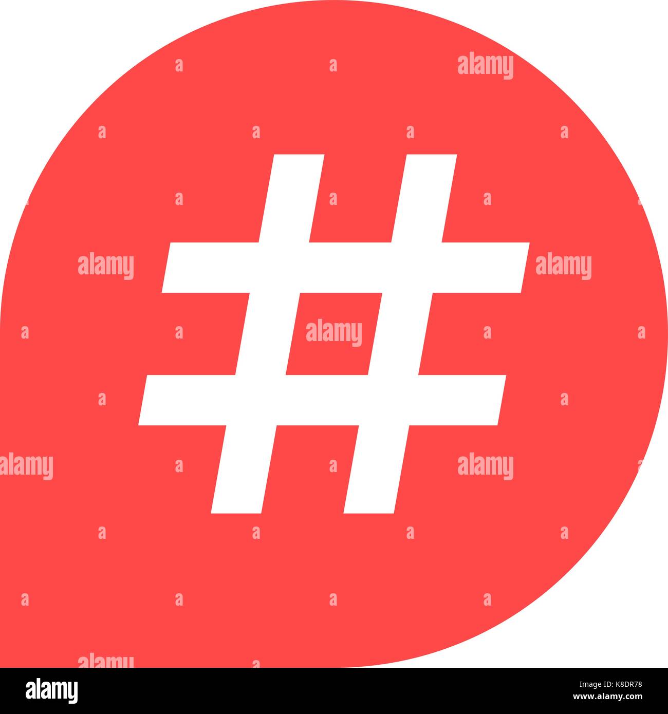 hashtag icon in red bubble Stock Vector Image & Art - Alamy