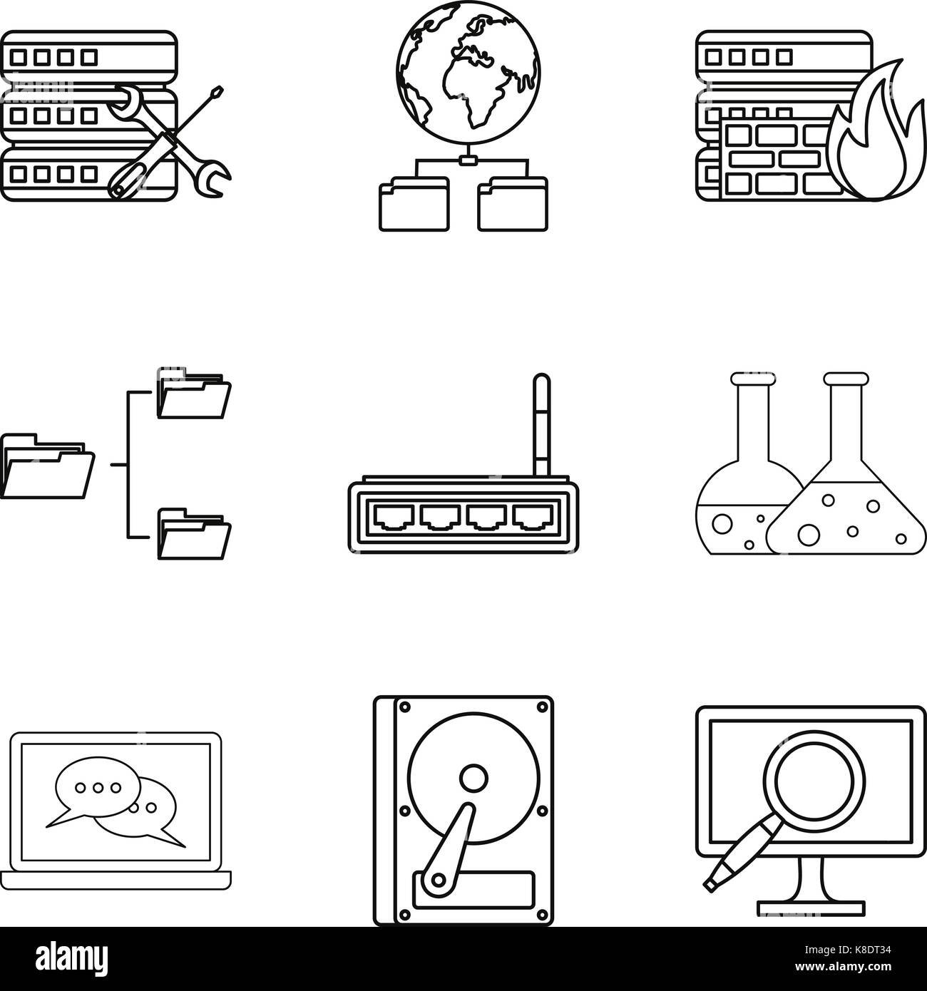 Book icons set, outline style Stock Vector Image & Art - Alamy