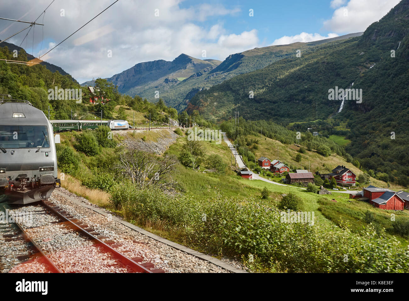 Flam railway landscape. Norwegian tourism highlight. Norway landmark.  Horizontal Stock Photo - Alamy
