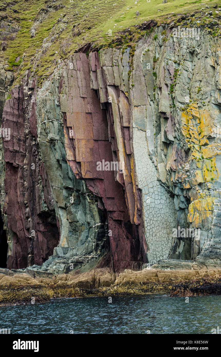 Ireland, cliffs of the Steilk?ste with Dingle, Irland, Klippen der Steilküste bei Dingle Stock Photo