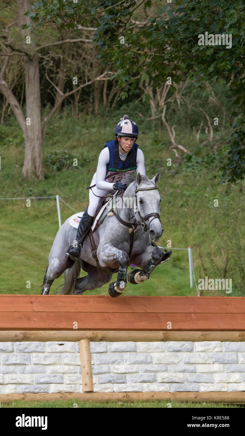 Caroline March on Post Master, SsangYong Blenheim Palace International Horse Trials 16th September 2017 Stock Photo