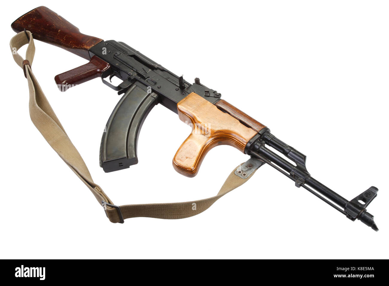 Kalashnikov AK 47 Romanian version isolated on white Stock Photo - Alamy