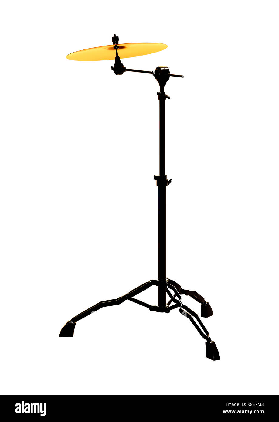 3D rendering of a crash cymbal isolated on white background Stock Photo