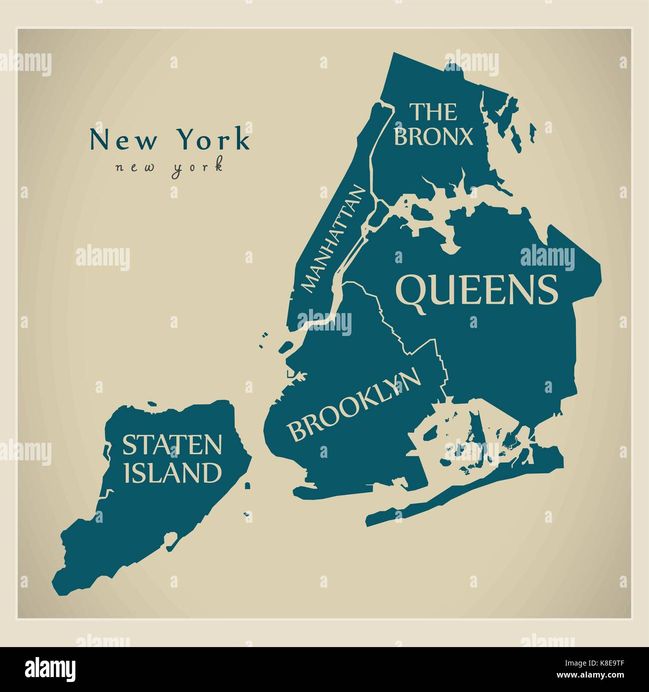 New York Map With Boroughs Modern City Map - New York City Of The Usa With Boroughs And Titles Stock  Vector Image & Art - Alamy