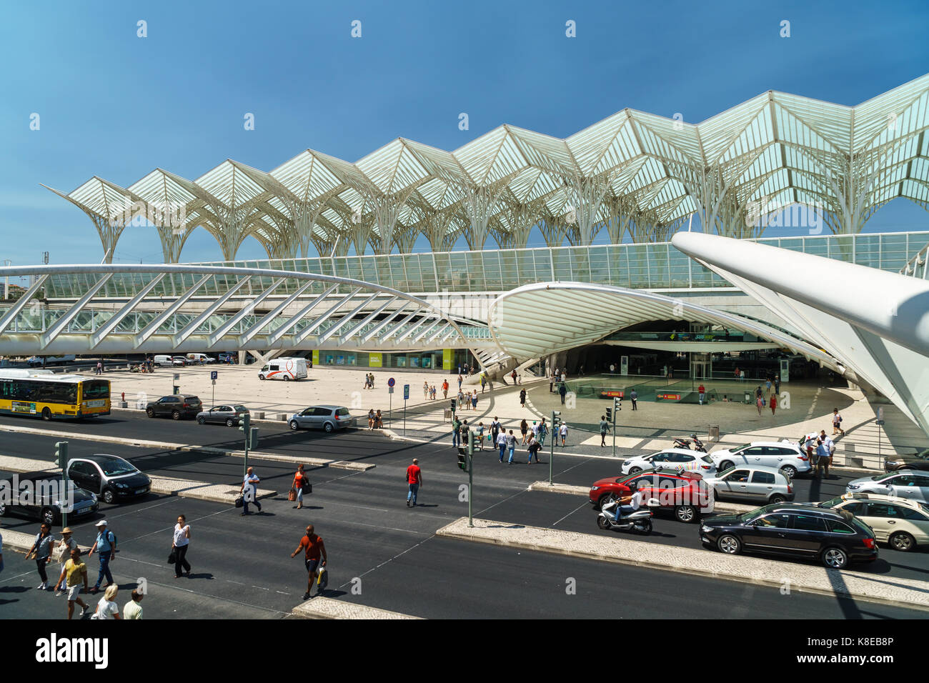 View of LISBON, PORTUGAL - AUGUST 10, 2017: Gare do Oriente (Lisbon Oriente ...