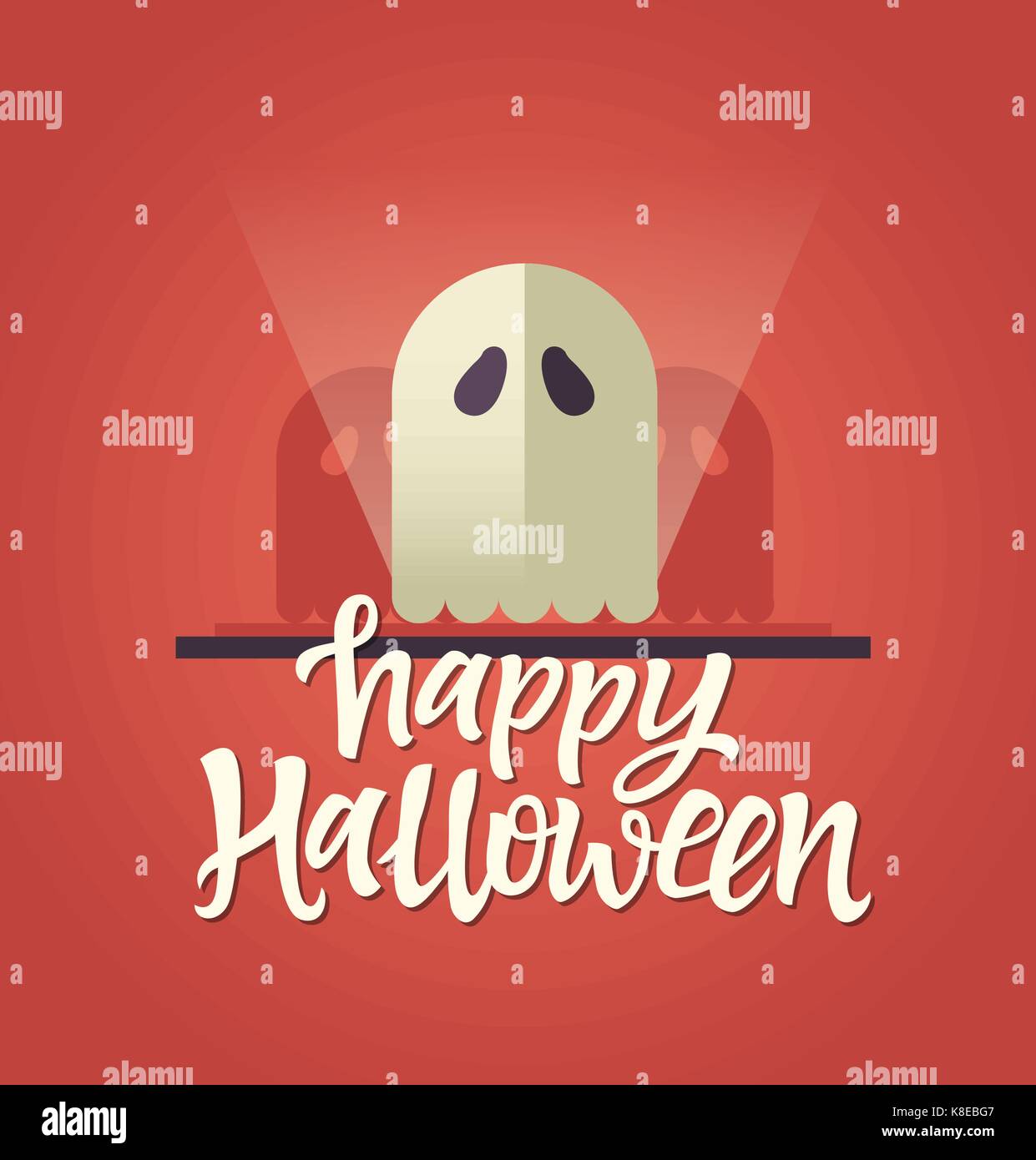 Happy Halloween Celebration Card With Calligraphy Text And A