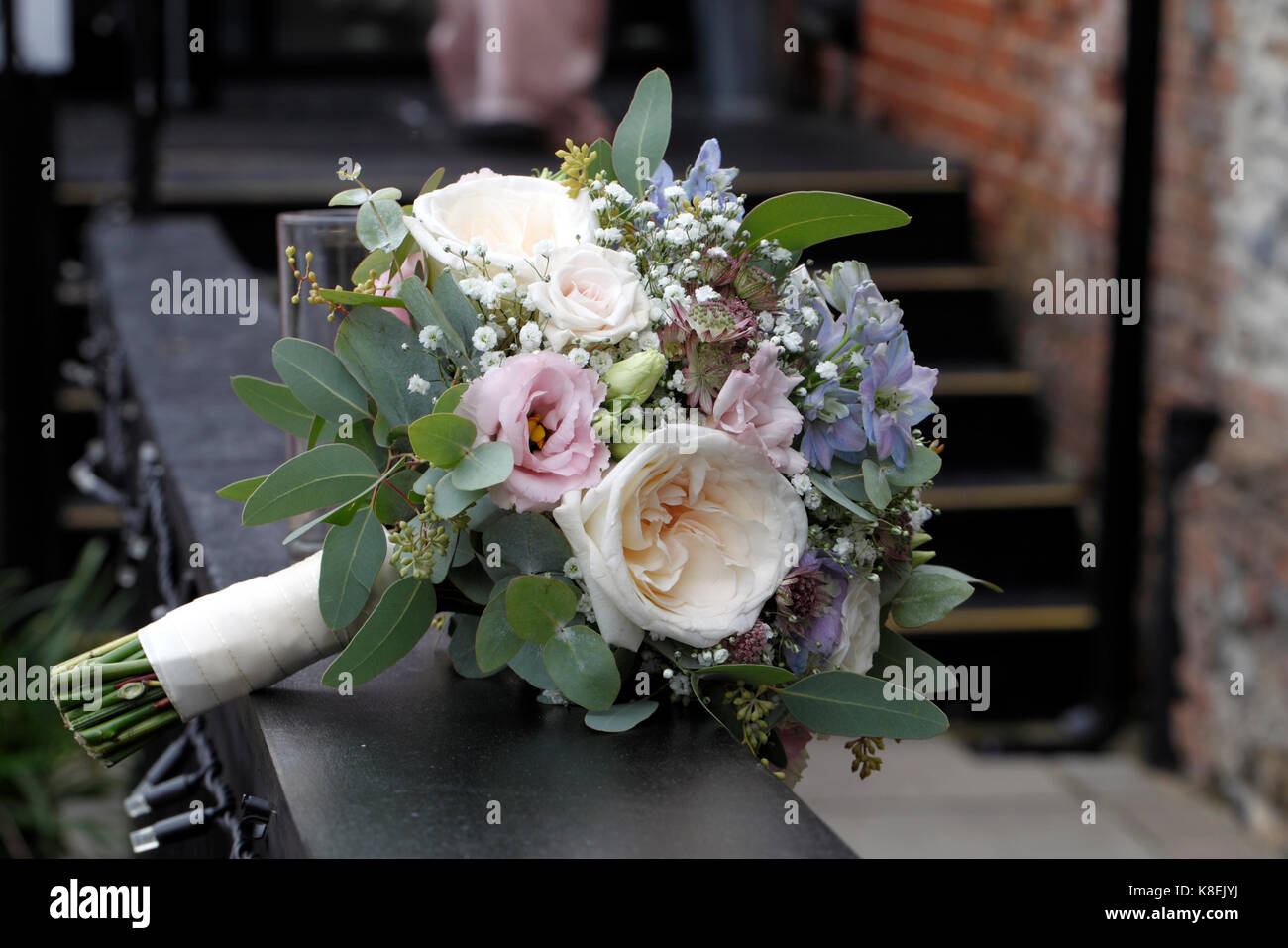 wedding bouquet with british flowers. Roses Stock Photo Alamy