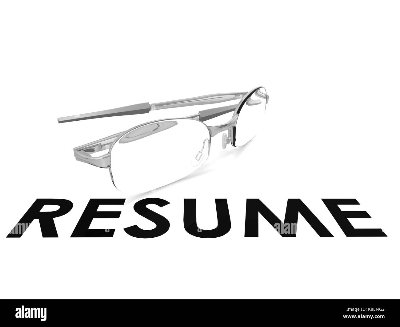 Resume spectacle image with hi-res rendered artwork that could be used for any graphic design. Stock Photo