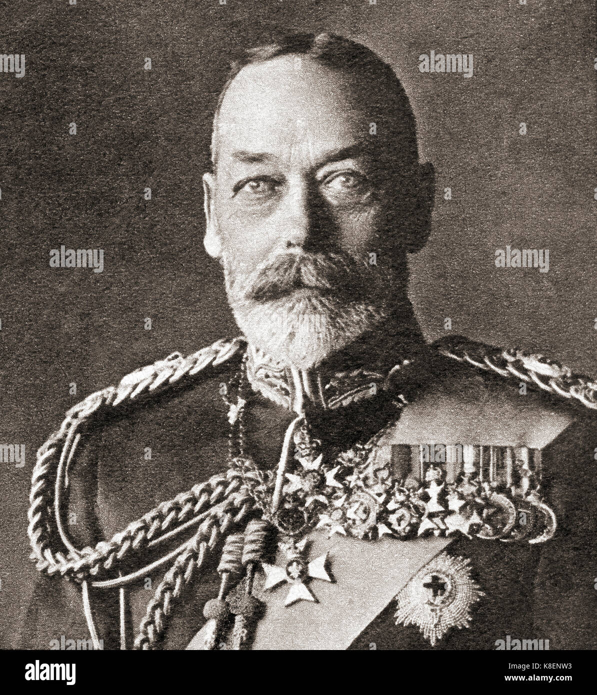 George V, George Frederick Ernest Albert, 1865 to 1936. King of the United Kingdom and the British Dominions, and Emperor of India. Stock Photo