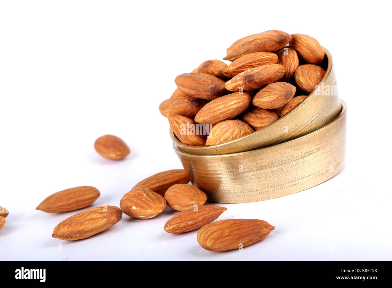 almonds, almonds in white Stock Photo