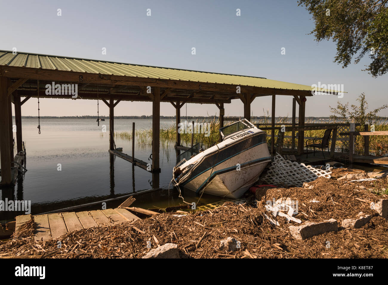 Boats damaged from Hurricane Irma in Tavares, Florida Stock Photo Alamy