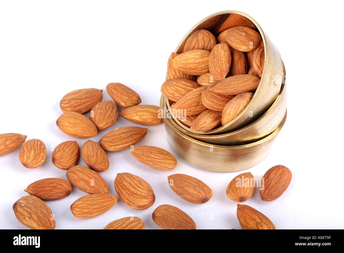 almonds, almonds in white Stock Photo