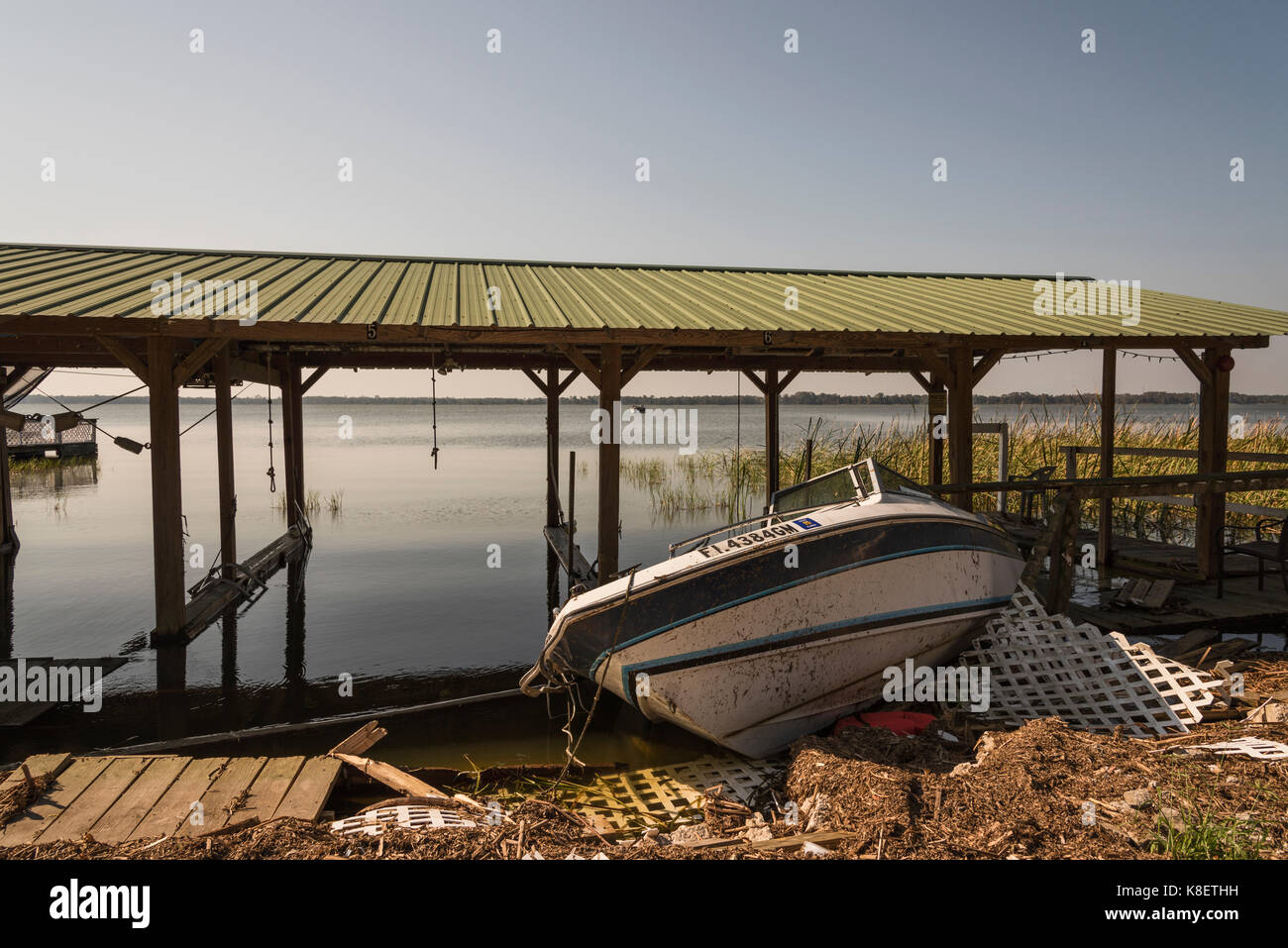 Boats damaged from Hurricane Irma in Tavares, Florida Stock Photo Alamy