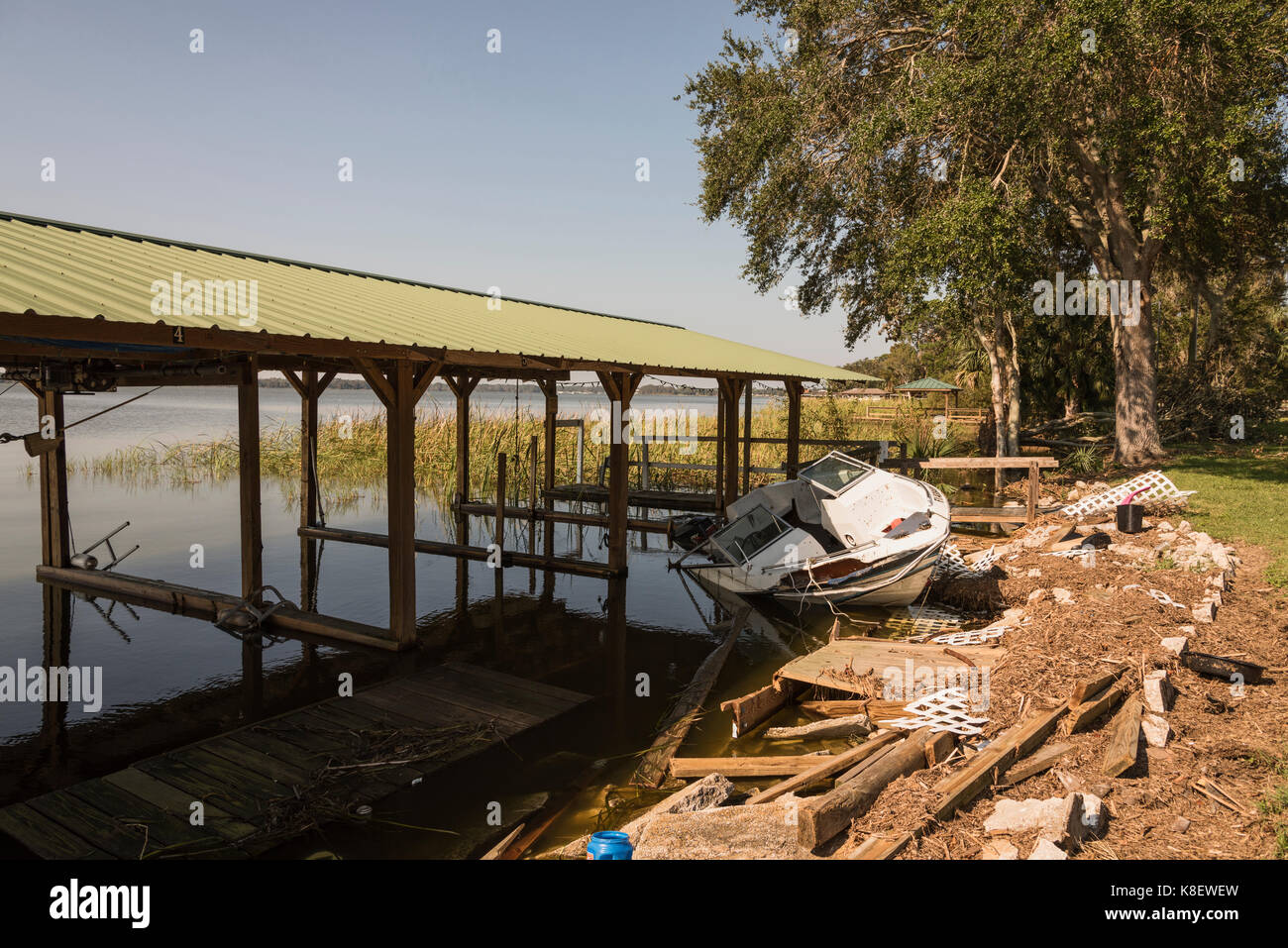 Boats damaged from Hurricane Irma in Tavares, Florida Stock Photo Alamy