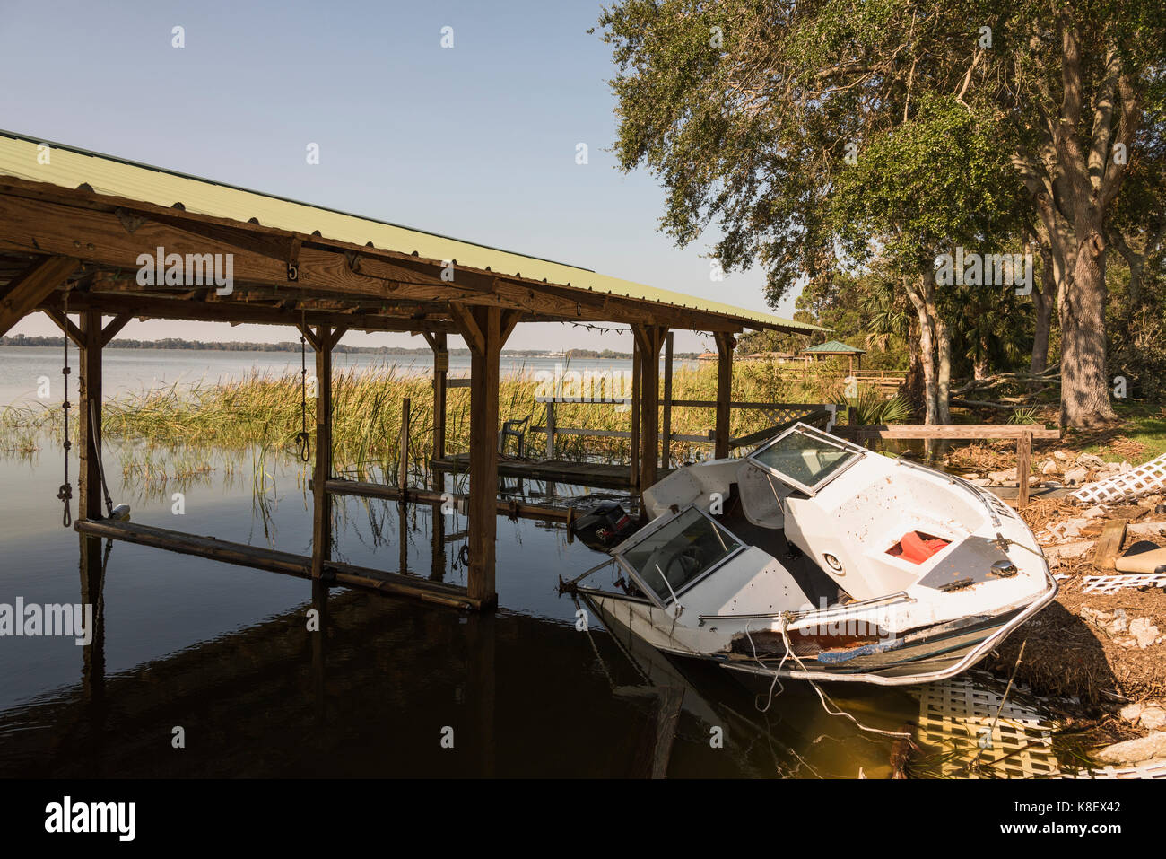Boats damaged from Hurricane Irma in Tavares, Florida Stock Photo Alamy